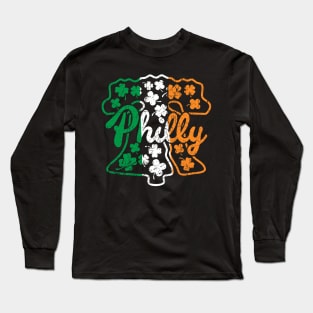 Philadelphia Liberty Bell Shamrock Irish St. Patrick's Day Irish Flag Long Sleeve T-Shirt